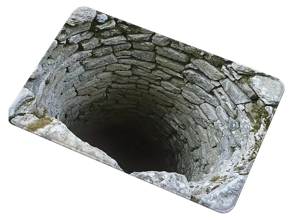 3D-Tiefenmatte aus Kieselgur, saugfähig, bodenlos, rutschfest, optische Täuschung, ideal für Bad, Schlafzimmer und Wohnzimmer