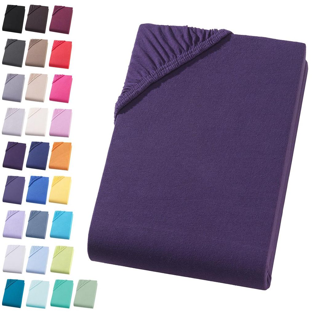 Jersey Spannbettlaken 90-100x200 cm Spannbettuch 100% Produktbild 