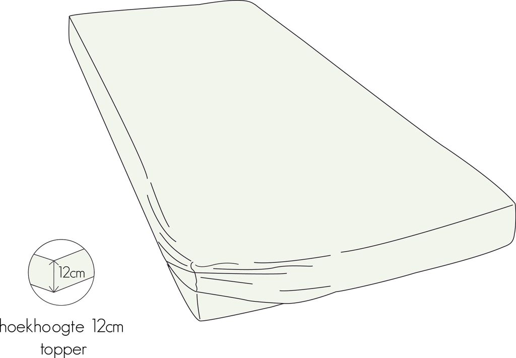 Kayori Perkal Spannlaken für Topper Shizu Farbe Offwhite Größe 200x220
