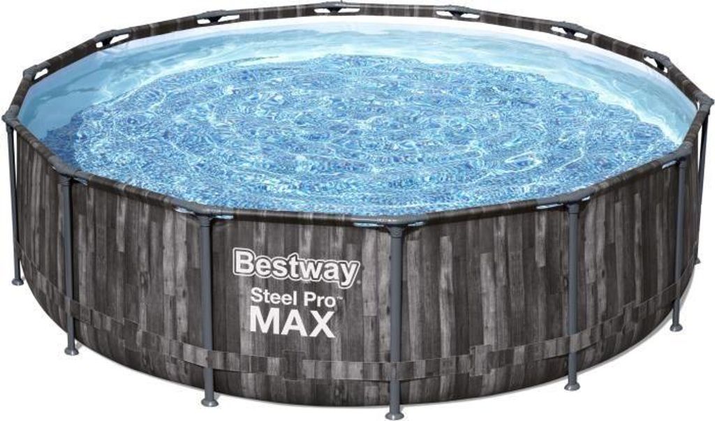 BESTWAY Steel Pro Max runder oberirdischer Pool - Holzeffekt - 427 x 107 cm