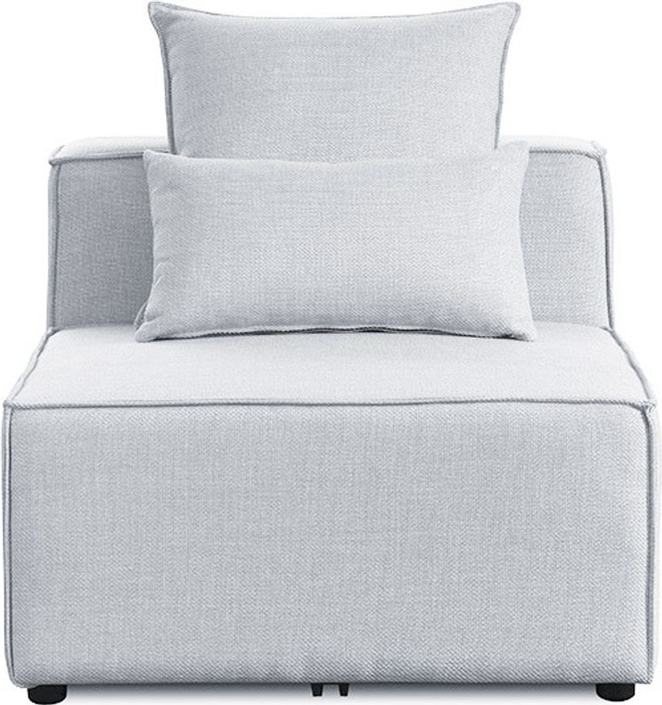 HOME DELUXE - Mittelsofa VERONA - Hellgrau, ca. 87 x 70 x 120 cm, Sitzhöhe: 46 cm, Sitztiefe: 80 cm I Modulares Sofa Modulsofa Ecksofa Wohnlandschaft