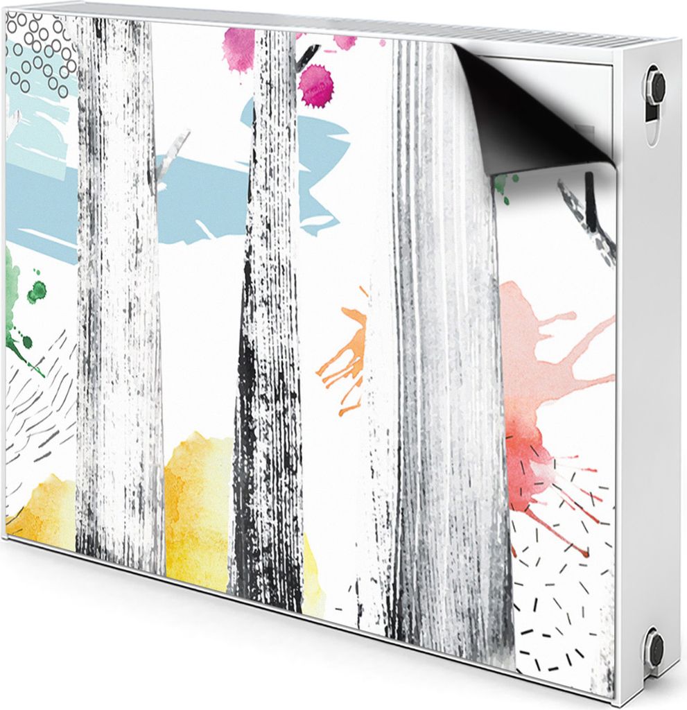 Magnet Heizkörper-Abdeckung Verkleidung Abdeckung Heizkörperabdeckung 90x60 cm - Wald, Abstraktion