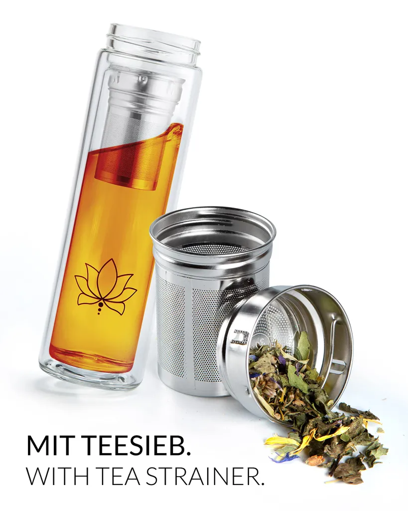 Bouteille thé à emporter 0,5 L - Verre double paroi + Filtre teaFyll - 8