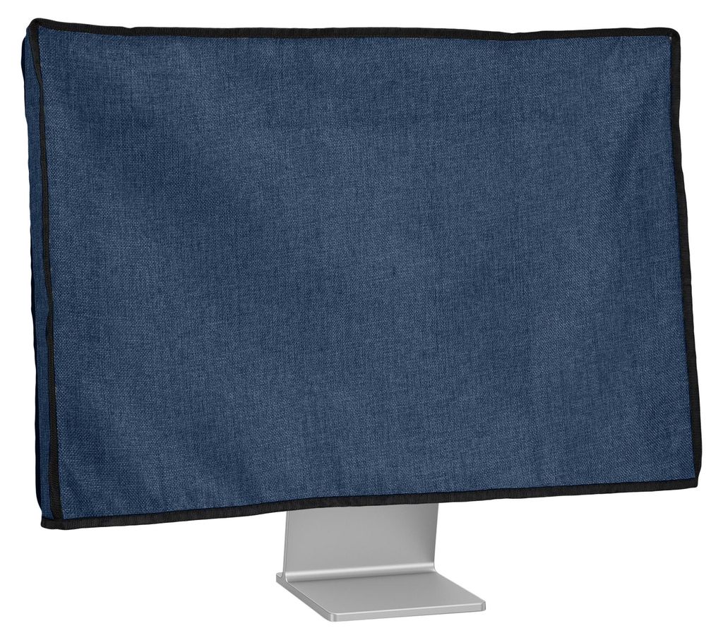 kwmobile Leinen Hülle kompatibel mit 27-28" Monitor - Schutzhülle Staubschutz Abdeckhaube für PC Bildschirm - Computer Screen Cover Staubhaube H...