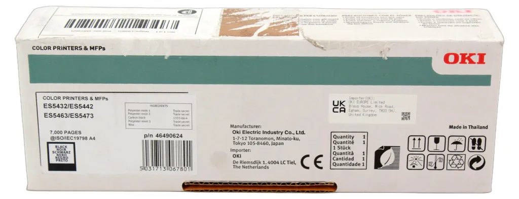 Toner Noir OKI ES 5463 MFP : Solution d'Impression Fiable et Nette