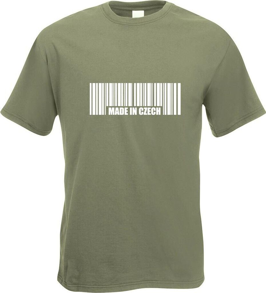 Kiwistar - T-Shirt - Olive - Czech Barcode Prag Herren Funshirt Bedruckt Design Sprüche Spruch Motive - mit Motiv Bedruckt - Funshirt Design - Sp...