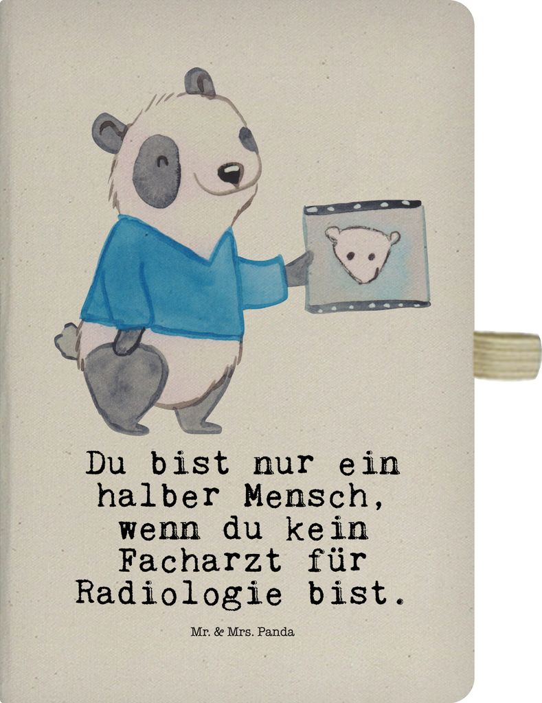 Mr. & Mrs. Panda notizbuch Facharzt für Radiologie Herz - Transparent - Geschenk, Tagebuch, Notizheft, Adressbuch, Journal, Kladde