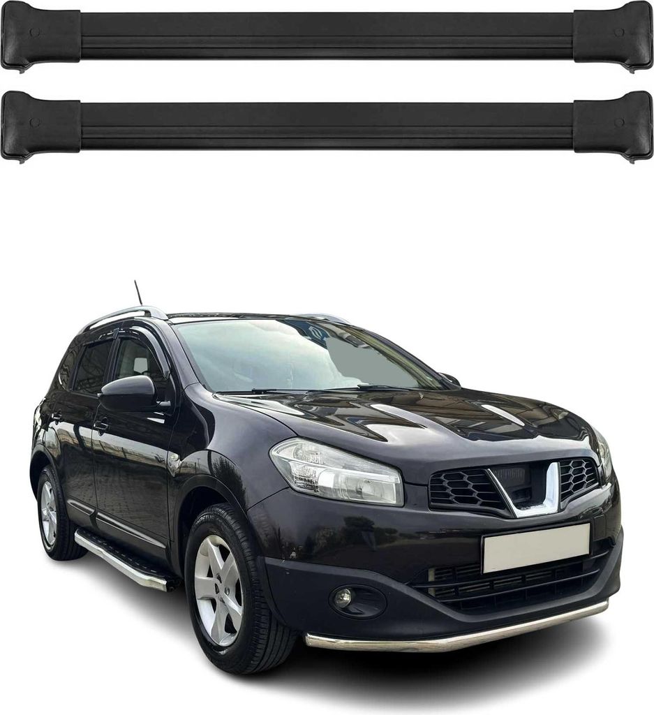 Dachträger Grundtäger für Nissan Qashqai J10 2006-2014 75kg Alu Schwarz 2 tlg
