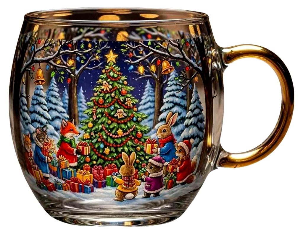 Bunte Tasse als Geschenkidee für die Weihnachtszeit 300ml Lustiger Kaffeebecher für Tee, Reisen, Winterfeiern, Café, Feiertage, Zuhause