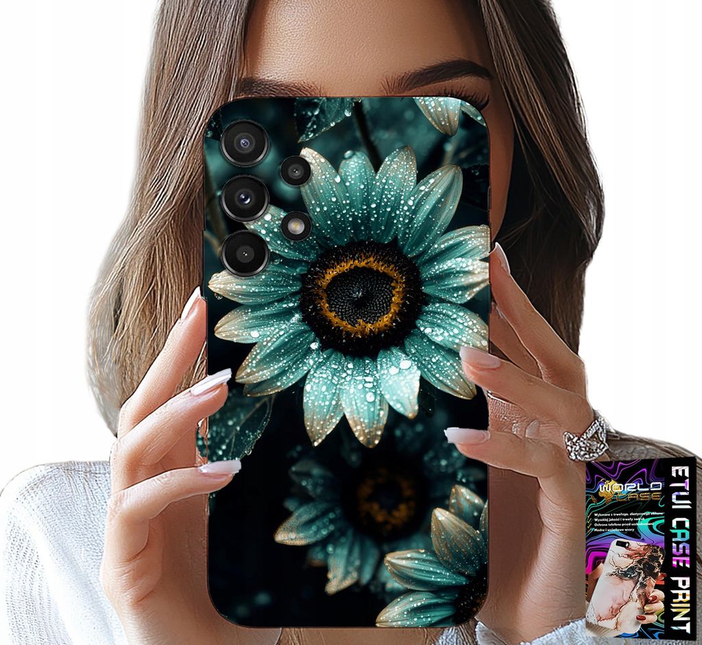 Hülle Für Samsung Galaxy A32 4G - Blau Gerbera Gänseblümchen Blume + Folie