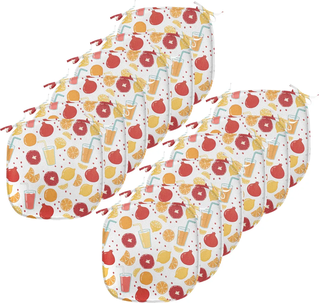 ABAKUHAUS Galettes de Chaise Fruit Juice Lemon 40x40cm Lot de 12