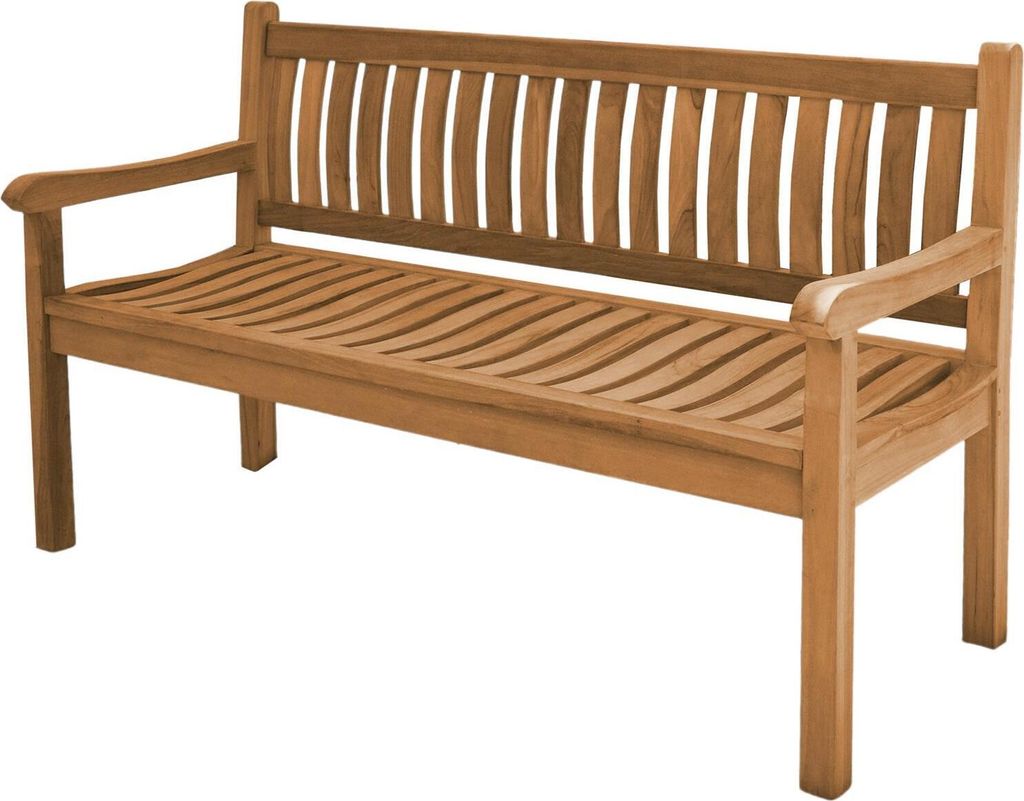 Teako Design Gartenbank Arezzo Teakholz Massiv Wetterfest 150x63x90cm
