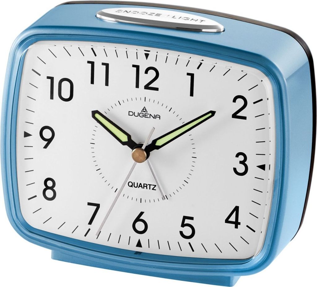DUGENA 4460609 Wecker Alarm Analog schwarz blau silber Produktbild 