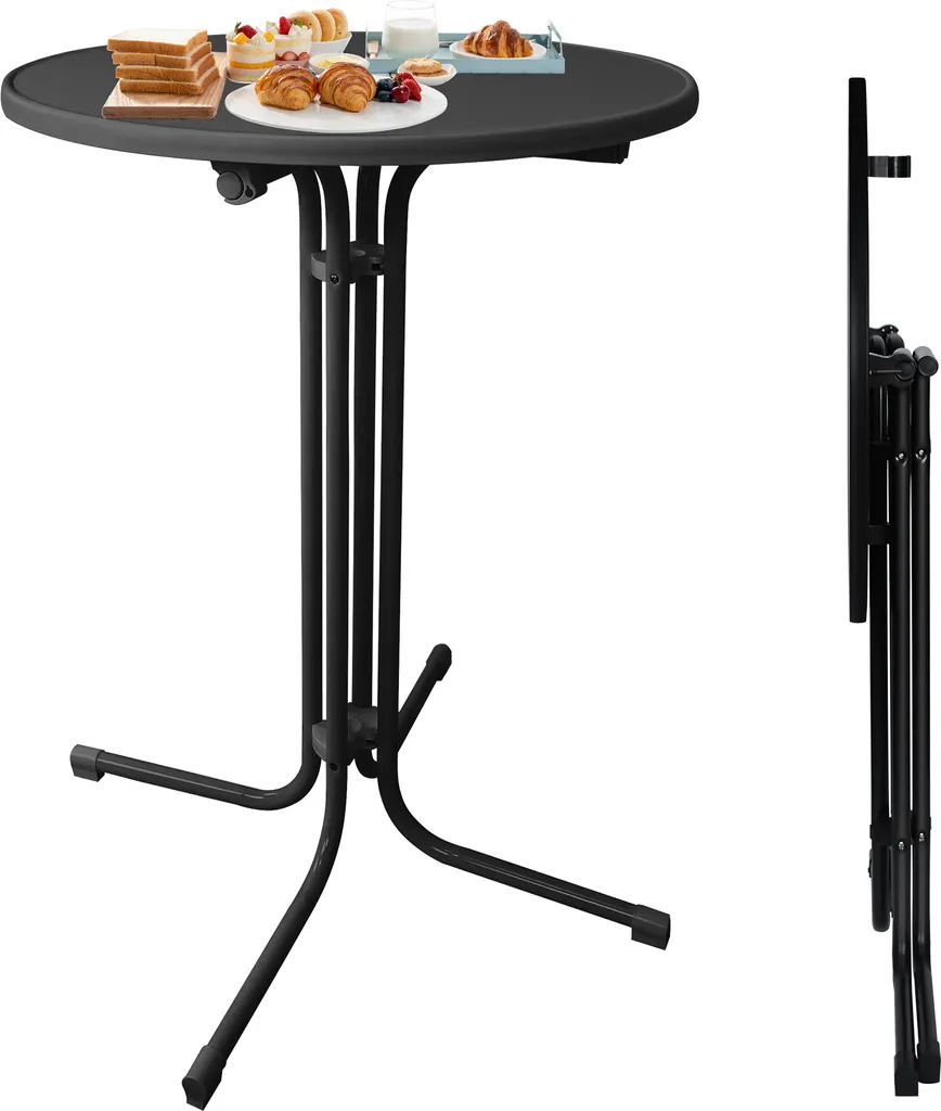 Table de bar ronde Ø80 cm avec pieds réglables et plateau thermorésistant