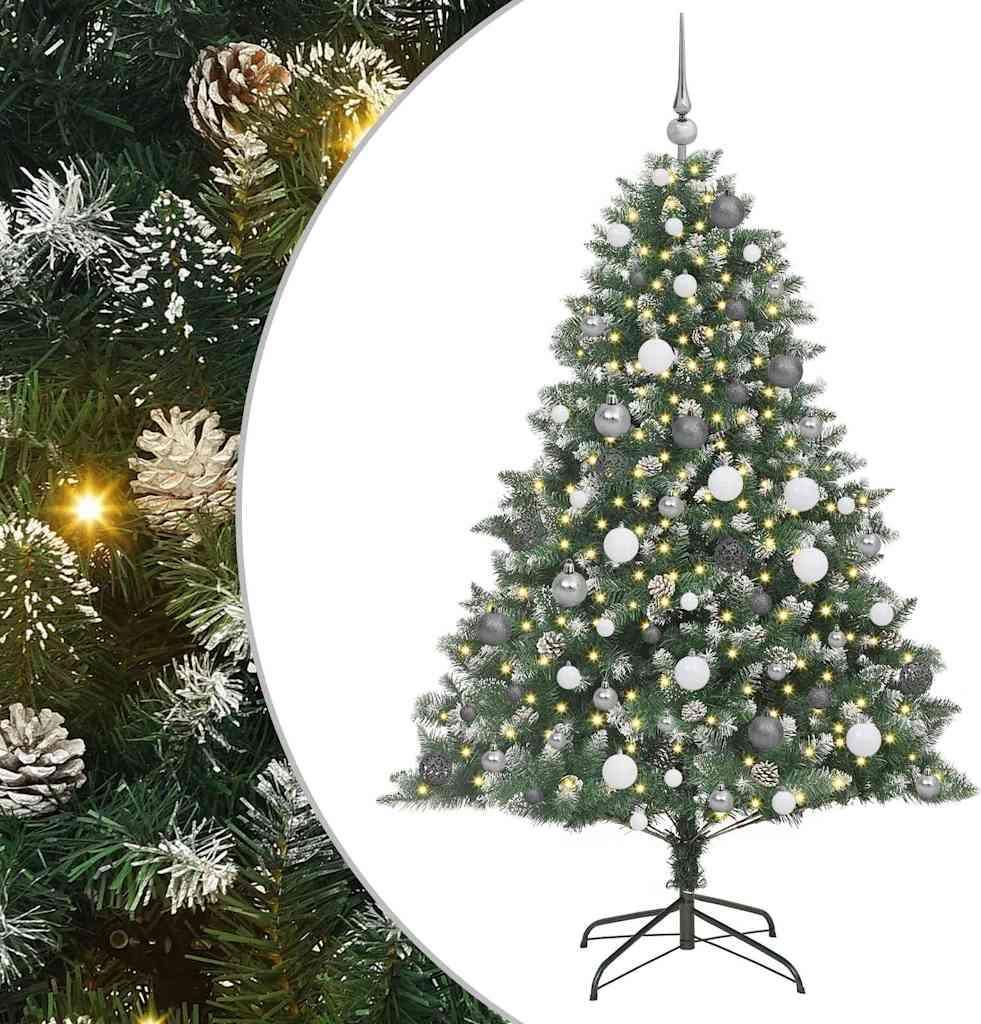 vidaXL Künstlicher Weihnachtsbaum mit 300 LEDs mit Ständer Grün 180 cm