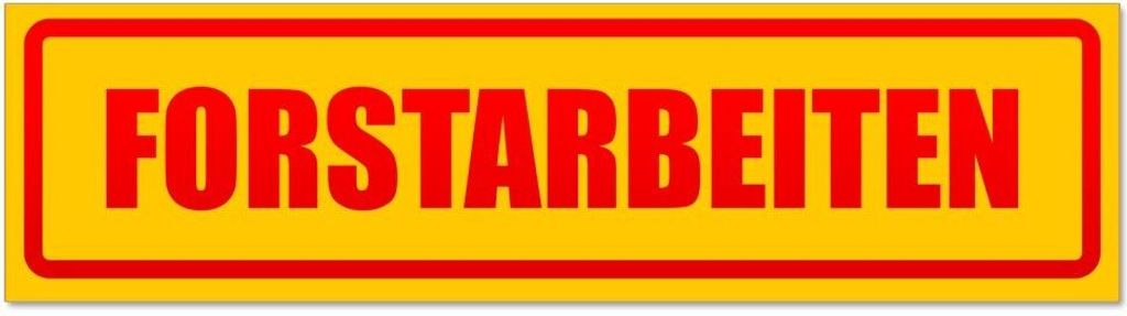 Kiwistar - Autoaufkleber - Rot - 20 x 5,3 cm - Forstarbeiten invertiert - Hinweis Aufkleber Sticker für Auto, Kfz, Fahrrad, PKW, LKW