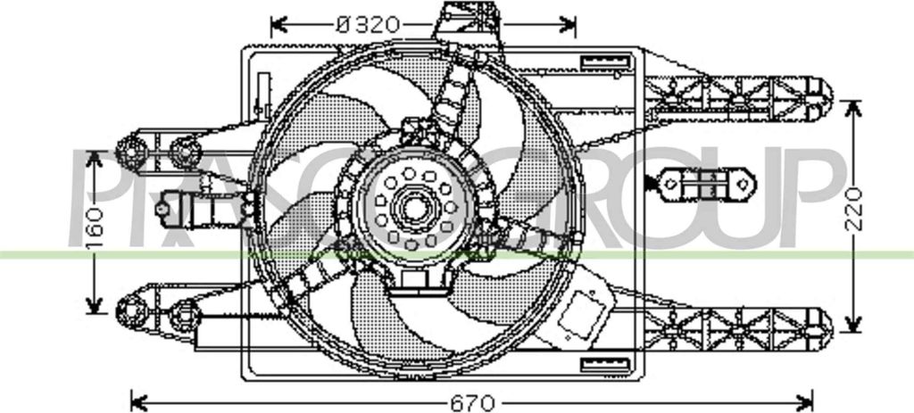 PRASCO FT132F006 - OE 46527424 Kühlerlüfter für Punto