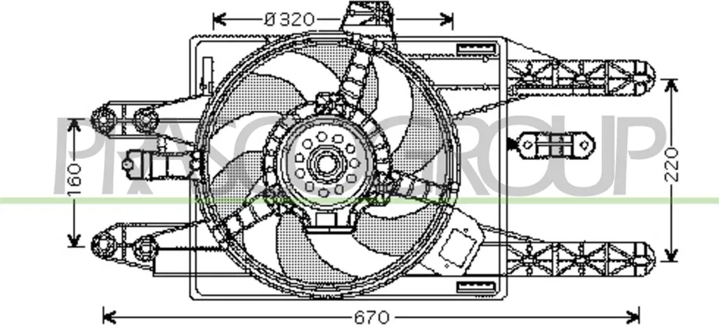 Ventilateur de Radiateur PRASCO FT132F006 pour Punto OE 46527424