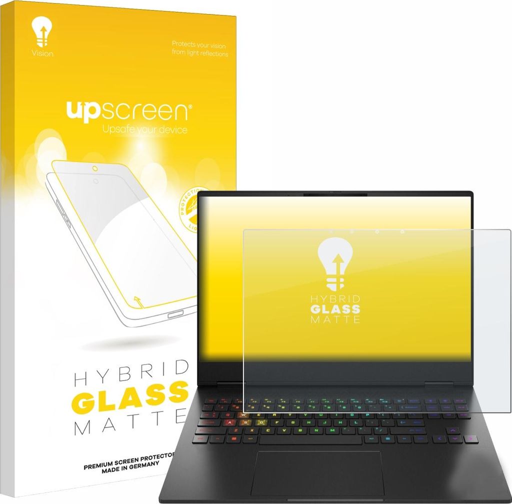 upscreen Entspiegelungs Schutzglas für HP Omen Transcend 16-u1000nl Schutzfolie Panzer Folie Glas Display Schutz matt
