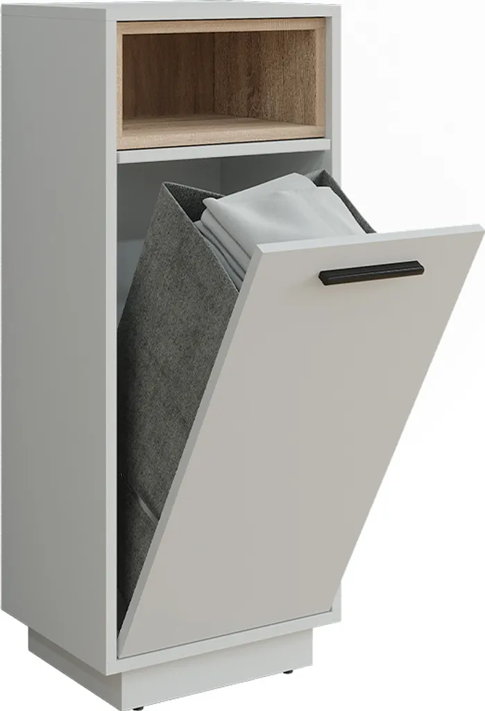 Rangement linge salle de bain Vicco Beatrice bicolore Blanc Sonoma