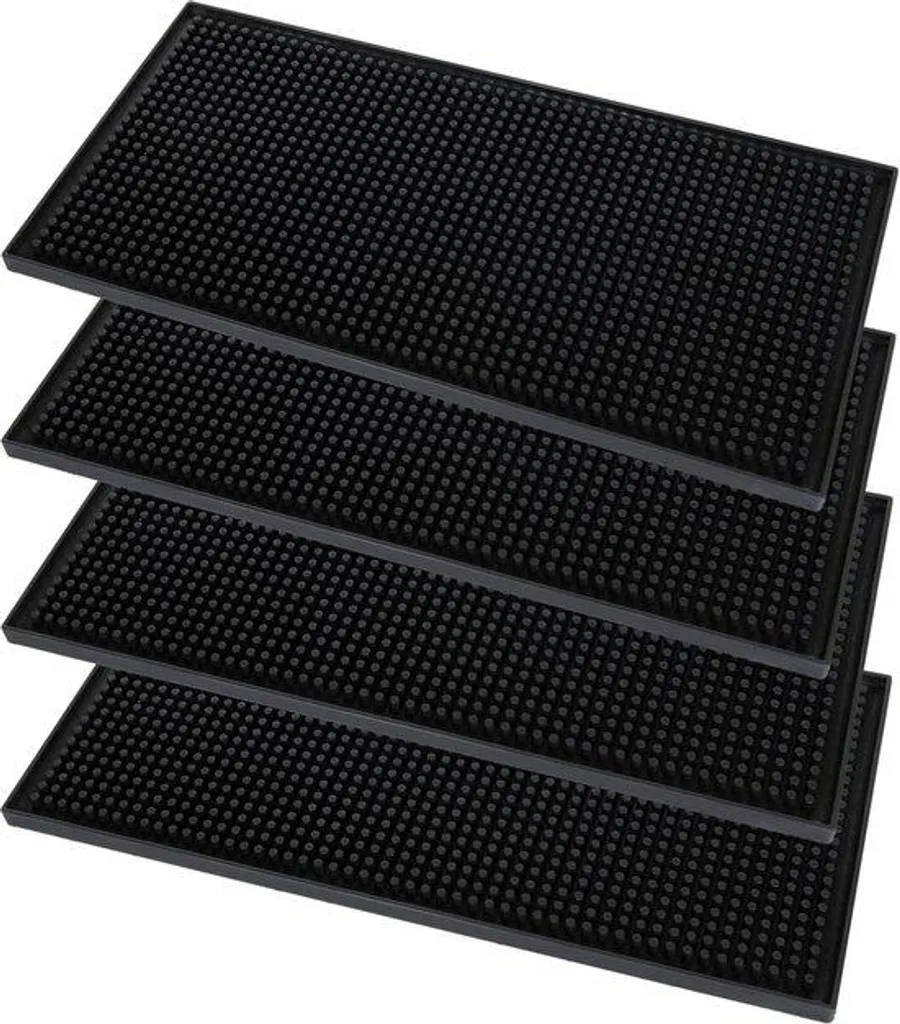 Tapis de bar pour machine à café - Set de 4 repose-tasses noirs 30cm