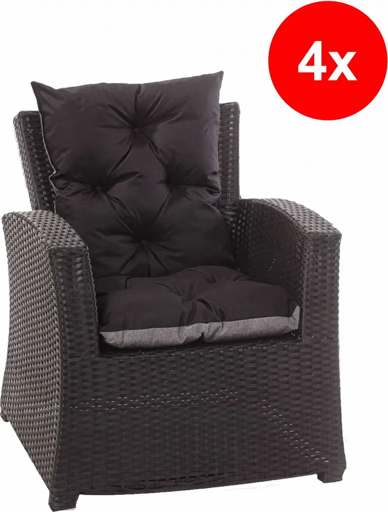 Set Di 4 Cuscini Per Sedie Da Patio Rotondi Wellsin Impermeabili 1207117