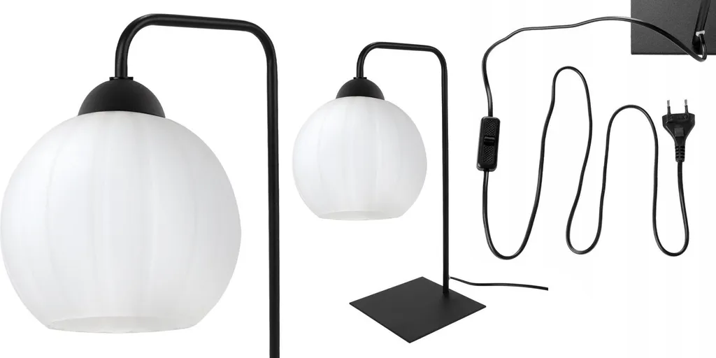 Lampada Costa Nera 1 Luce Vetro Sferico E27 - Illuminazione Soggiorno - 6