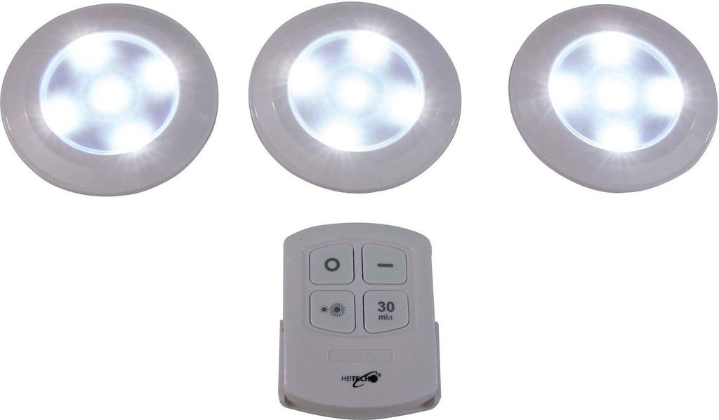 Zestaw 3 lampek LED HEITECH z pilotem zdalnego sterowania Zdjęcie produktu 4