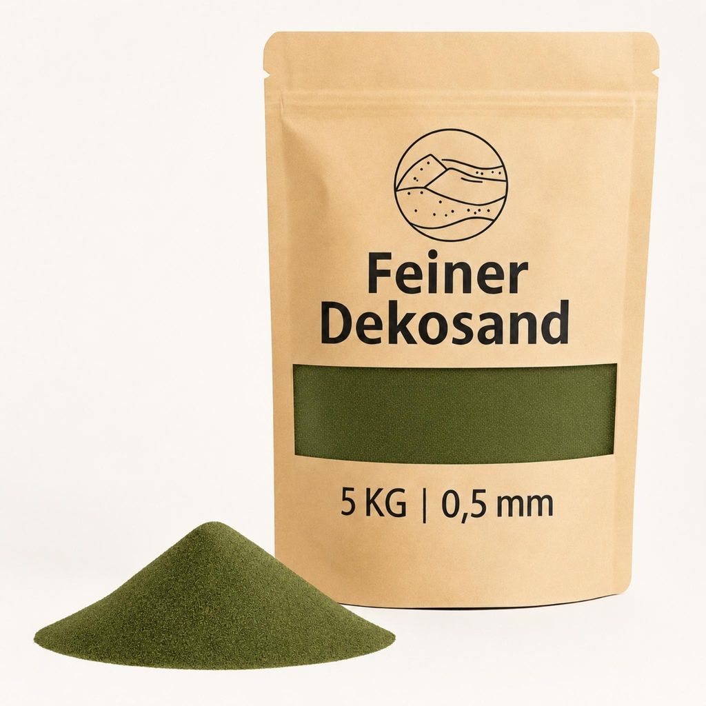 Deko-Sand color verde oliva, 5 kg, ideal para jarrones, Imagen del producto 