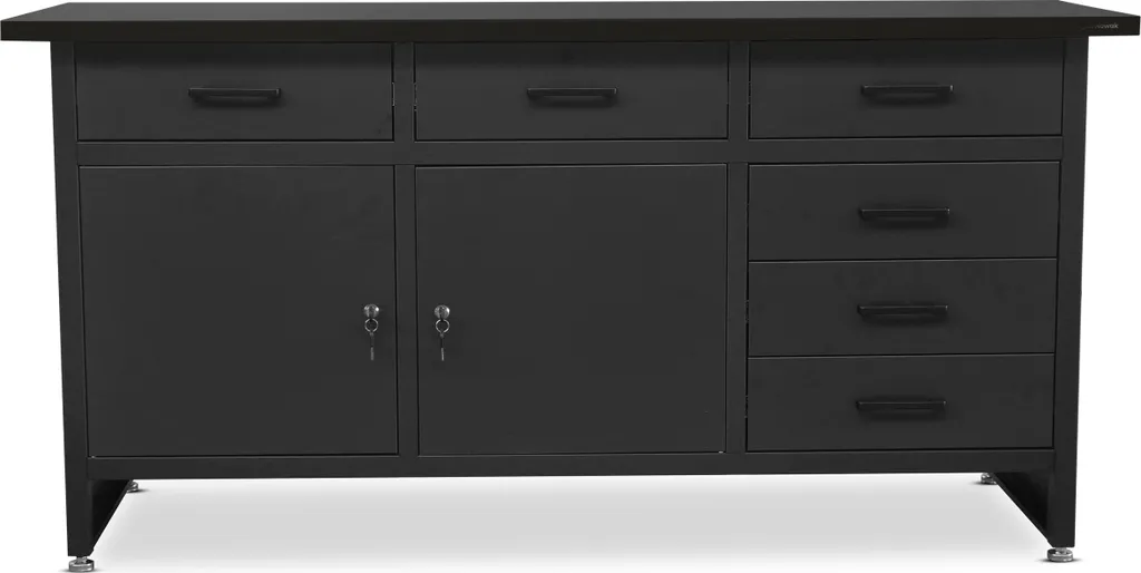 Établi Henry noir 1700 mm : fini les plans de travail instables et fragiles