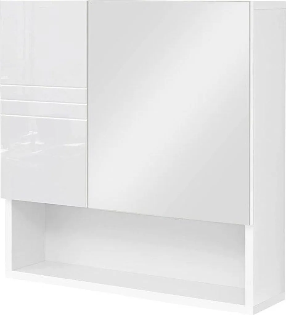 Meuble de salle de bain mural anti-désordre avec miroir et rangements
