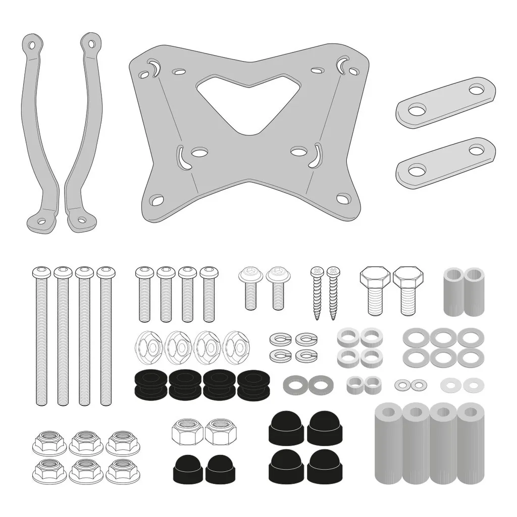 Kit de montage GIVI 9541A robuste en acier noir pour pare-brise
