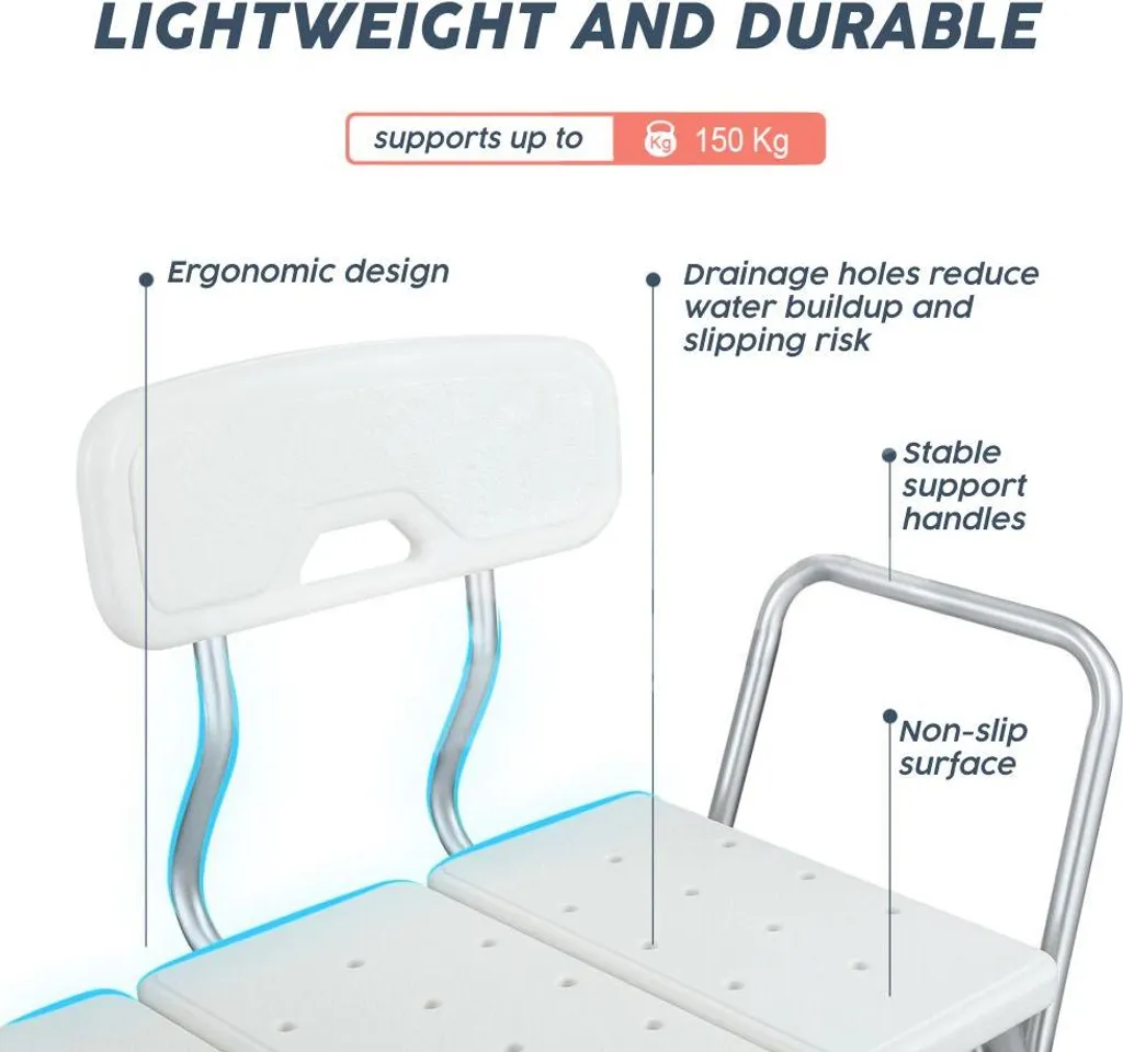 Siège de bain ergonomique réglable Linomag avec dossier réversible