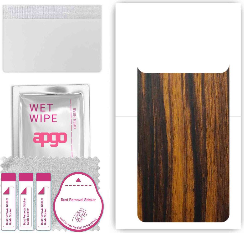 apgo Rückseite Schutzfolie, Skin, kompatibel mit Tecno Spark 8 Pro, Hinten Displayschutzfolie aus Vinylfolie, kratzfest, einfache Montage - Tigerwood