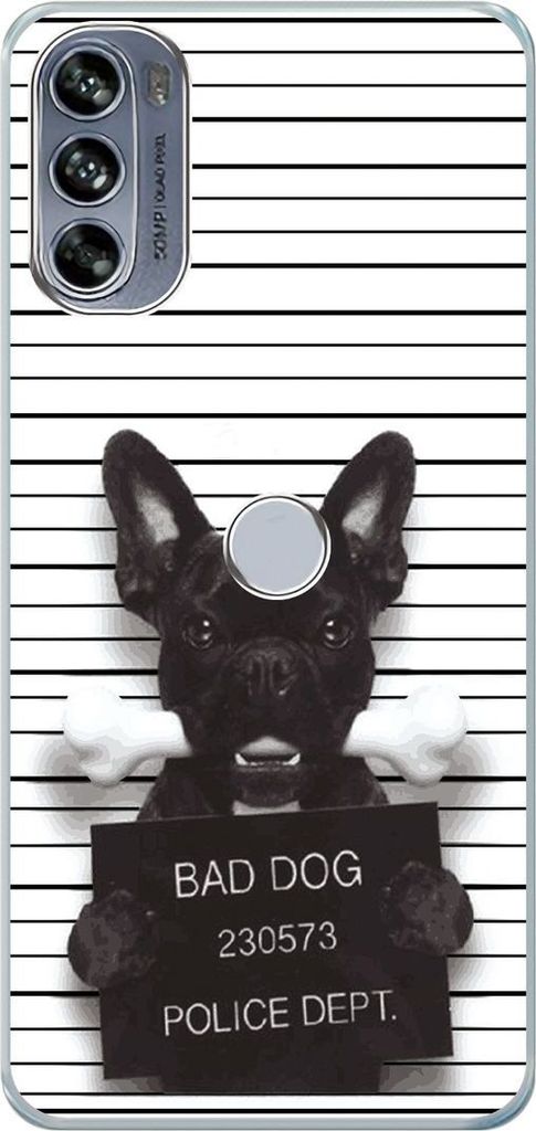 König Design Hülle kompatibel mit Motorola Moto Edge 30 Pro Kunststoff Soft Handyhülle - Handy Case Bad Dog Bulldogge