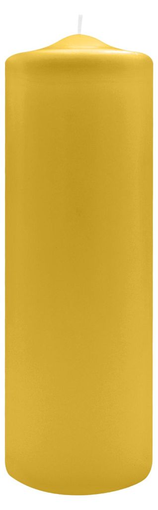 Spitzkopf Stumpen Kerzen Mustard Senf 30 x Ø 10 cm, 6 Stück