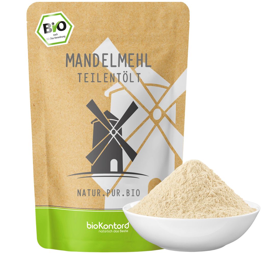 Mandelmehl 1000g - teilweise entölt, Rohkostqualität von Produktbild 