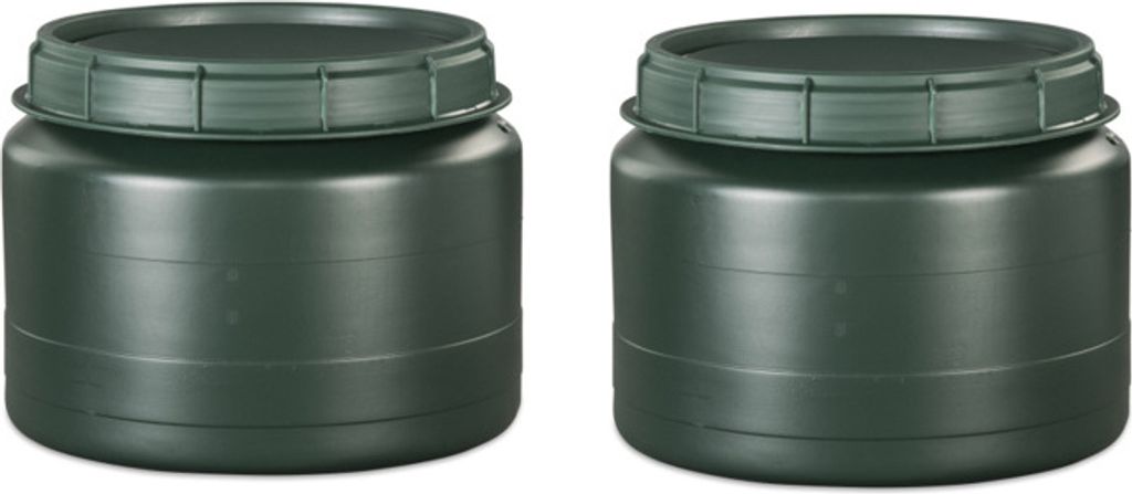 2er Set: 25 Liter grün Futtertonne Weithalsfass mit Drehdeckel Transporttonne Fass mit Schraubdeckel