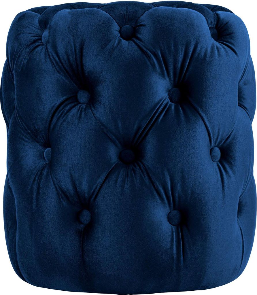 CLP Sitzhocker Drancy Samt mit Zierknöpfen,blau M