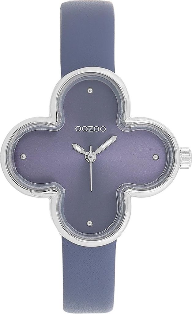 Oozoo Armbanduhr blau Leder Timepieces Damen Analog-Quarzuhr UOC11522