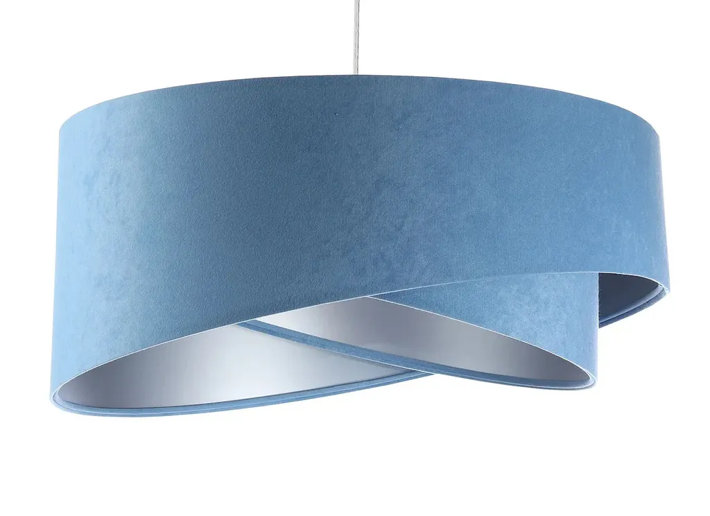 Lampe suspendue GEMSTONE bleu et argent - Luminaire design chic 40cm