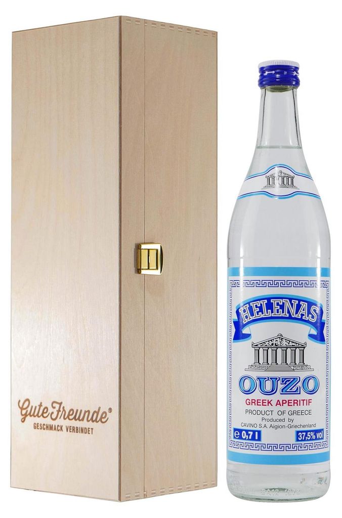 Helenas Ouzo mit Geschenk-Holzkiste Produktbild 