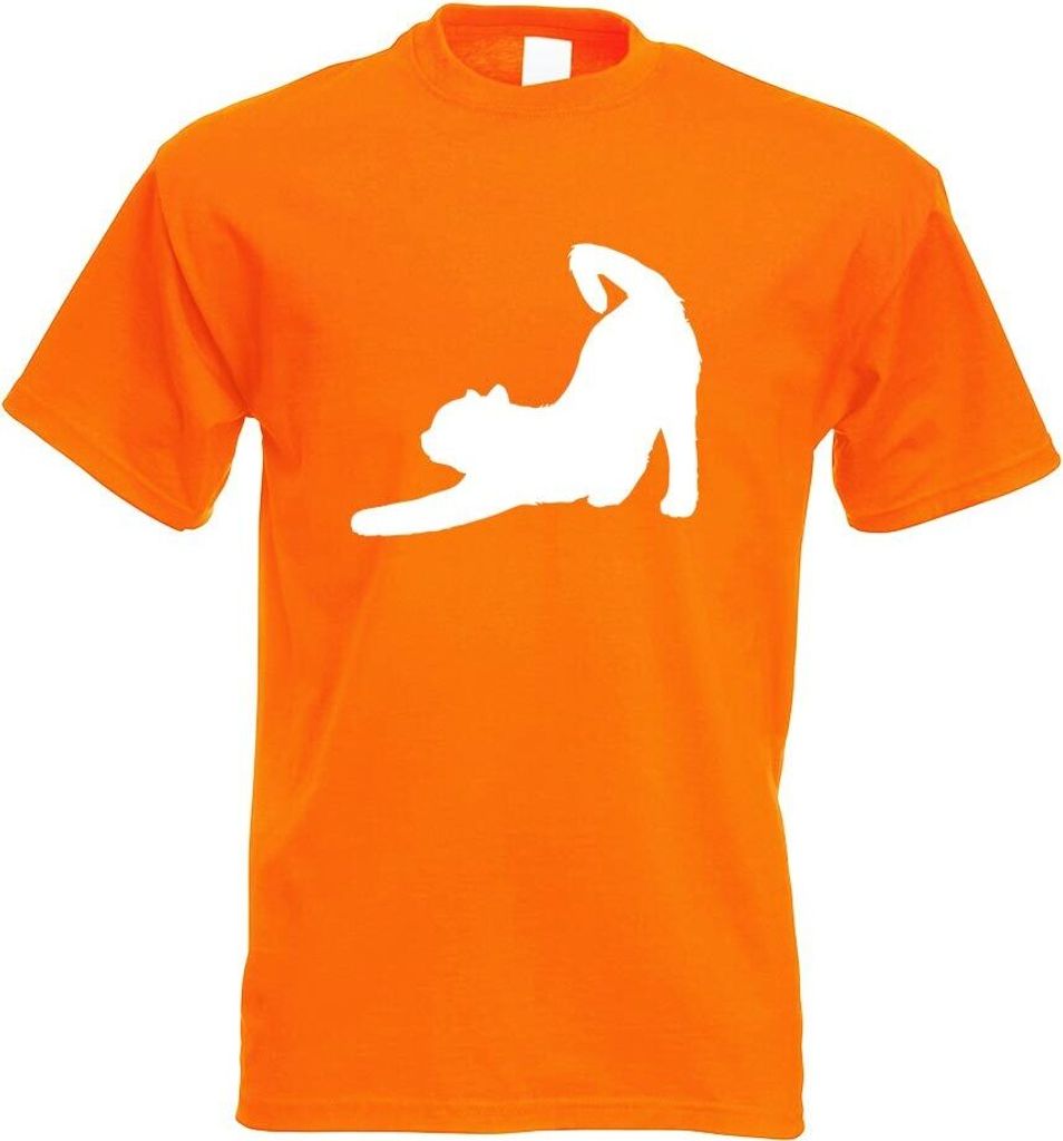 Kiwistar - T-Shirt - orange - Hauskatze Haustier Herren Funshirt Bedruckt Design Sprüche Spruch Motive - mit Motiv Bedruckt - Funshirt Design - Sp...