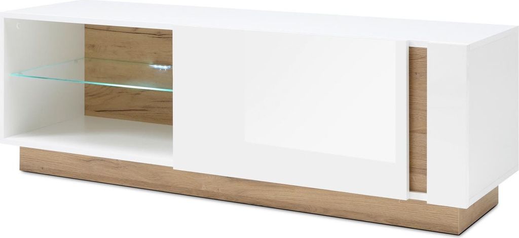 Lowboard Clair - Weiß Glanz ohne Beleuchtung