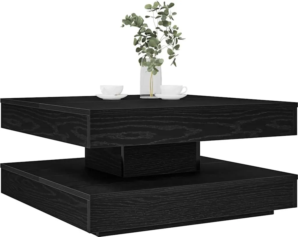 Trend Salotto: Tavolino Girevole Nero 360° BEI CLORIS 70x70x34.5