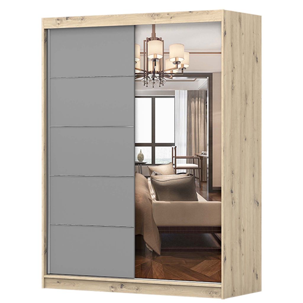 Kleiderschrank Schrank Schwebetürenschrank 150 cm Produktbild 