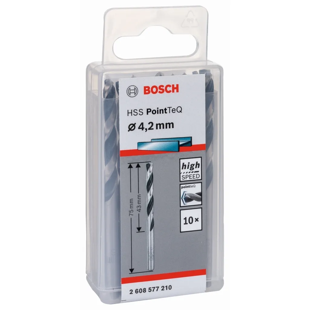 Bosch HSS PointTeQ 4,2mm: Set 10 Punte Ferro Professionali DIN 338