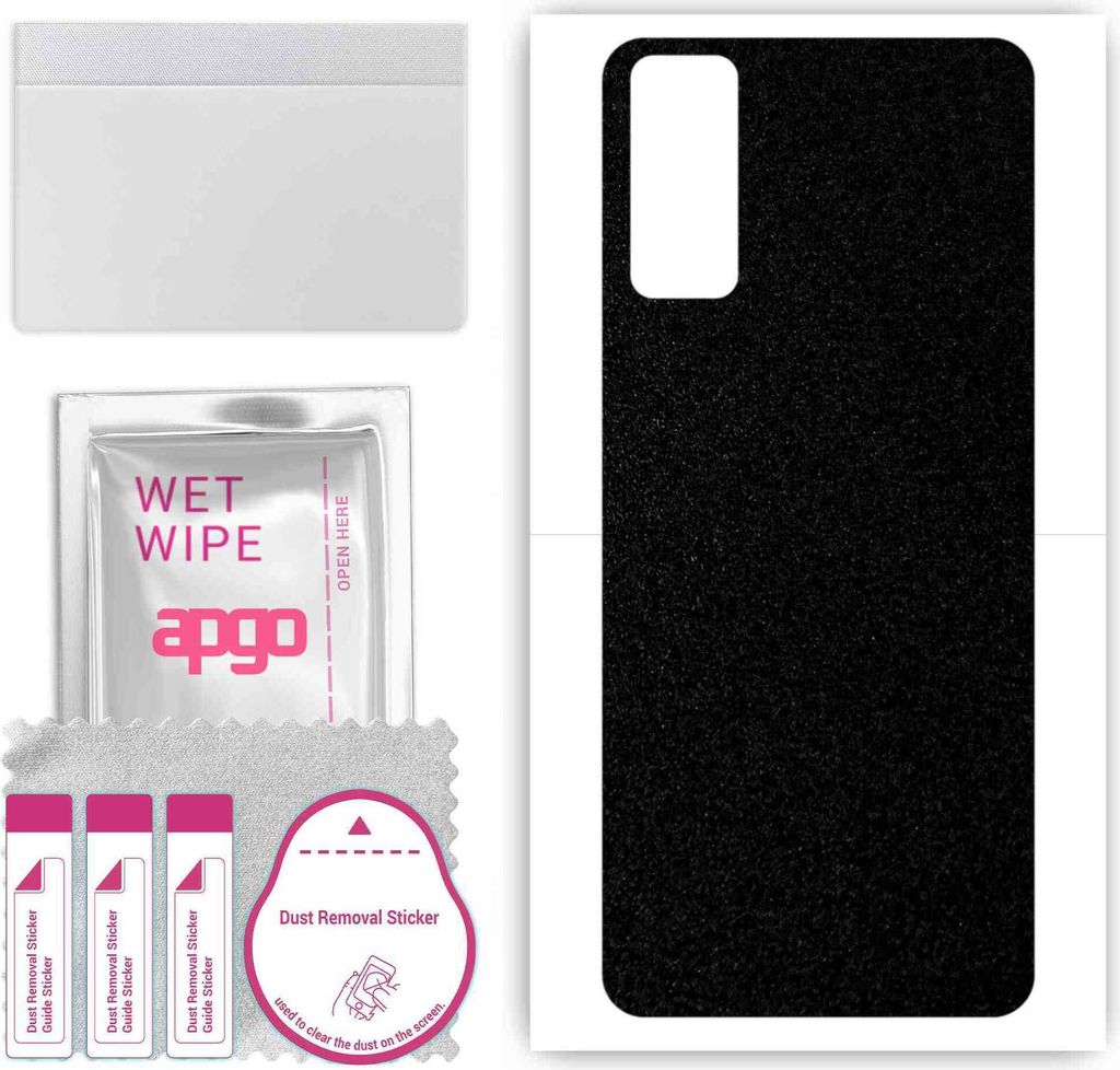 apgo Rückseite Schutzfolie, Skin, kompatibel mit Vivo Y20i, Hinten Displayschutzfolie aus Vinylfolie, kratzfest, einfache Montage - Mattschwarz