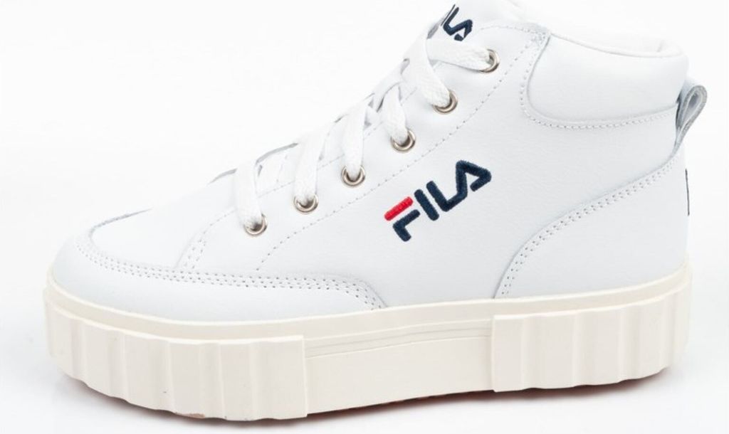 FILA Damen Halbschuh Schnürschuh Retrosneaker Plateausneaker Sandblast Mid Cut, Farbe:Weiß, Schuhgröße:EUR 40, Artikel:-10004 white