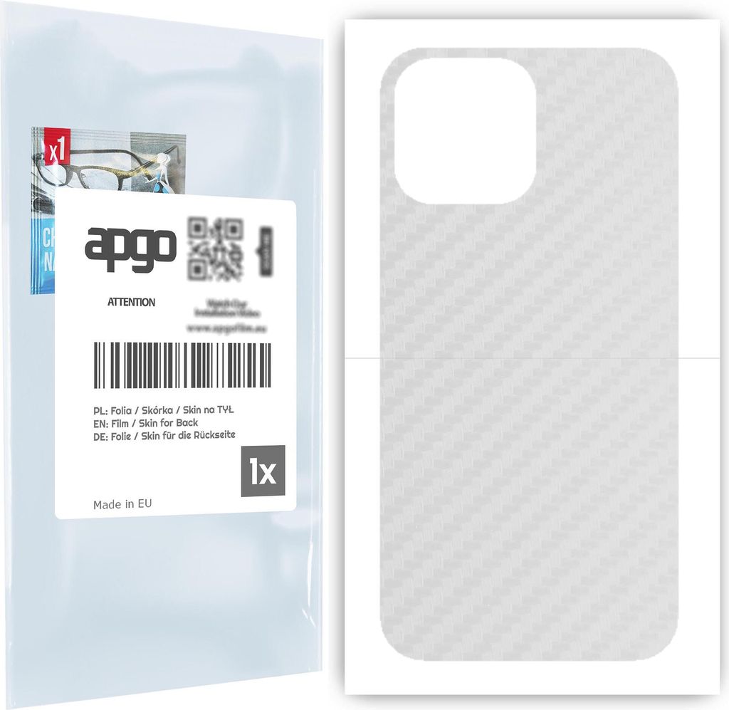 apgo Rückseite Schutzfolie für Apple iPhone 13 Pro Max - Hinten Schutzfolie Carbon Transparent (durchsichtig), Rückseite Folie schützt vor Kra...